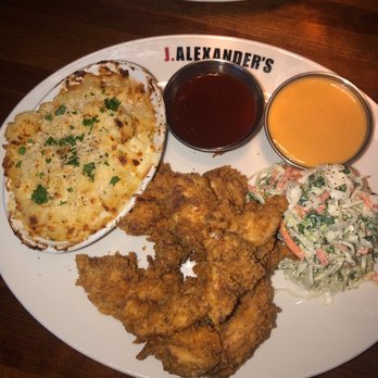 J. Alexander's - Chicken Mr. Jack 's Crispy Chicken Platter Mac n Not Your Ordinary Mac & Cheese - New American Near Me - West Bloomfield, Michigan J. Alexander's - Chicken Mr. Jack 's Crispy Chicken Platter Mac n Not Your Ordinary Mac & Cheese - New American Near Me - West Bloomfield, Michigan