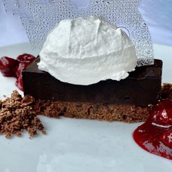 Chocolate with fondant and cherries
