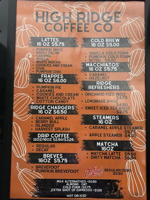 Menu photo 1 High Ridge Coffee Kingsport, TN Menu photo 1 High Ridge Coffee Kingsport, TN