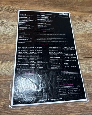 Menu photo 2 The Taco Bar Brooklyn, NY Menu photo 2 The Taco Bar Brooklyn, NY
