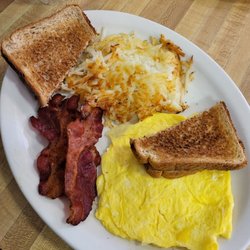 Sally's - #2 Eggs with Bacon and a side of hash browns