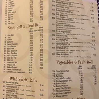 Wind Pho - Clearer pic of menu - Japanese Near Me - Georgina, Ontario