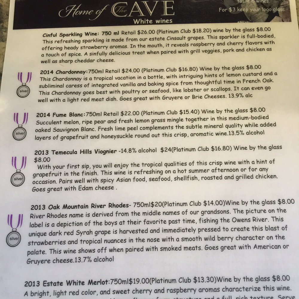 Oak Mountain Winery - White wines!!! Try the oak mountain river Rhodes - Wineries Near Me - Temecula, California