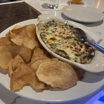 Terrazza - Spinach & homemade chips & we got fresh veggies too . - Mediterranean Near Me - Smithfield, Rhode Island