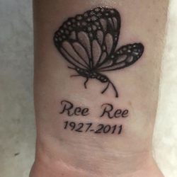 Black Skull Tattoo & Art Gallery - Cover up on simple buterfly