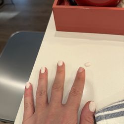 MiniLuxe Shops At Legacy - Builder gel manicure, lasts 4 weeks -- left index finger lasted less than 4 hours, the right lasted a day and a half