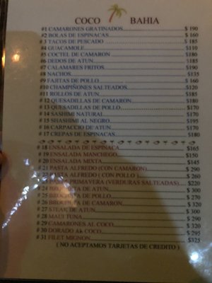 Menu photo 1 Coco Bahia Tapas & Botanas Zihuatanejo, GRO