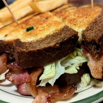 Mel & Faye's Diner - BLT on marbled rye with French fries - American Near Me - Jackson, California Mel & Faye's Diner - BLT on marbled rye with French fries - American Near Me - Jackson, California