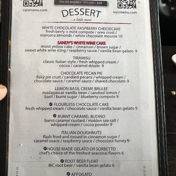 VAI's Italian Inspired- Kitchen + Bar - Menu-Dessert - Italian Near Me - Naperville, Illinois