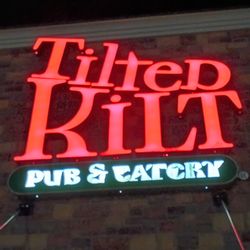 Tilted Kilt Pub & Eatery - The sign I saw from the road.