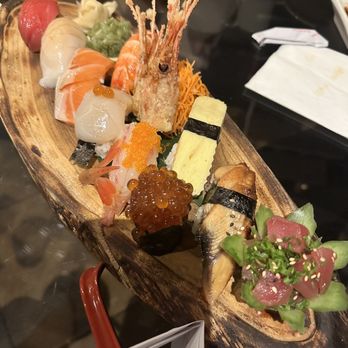 Kiseki - Nigiri Tasting Poke at the right end was a chef substitute due to them running out of another fish - Izakaya Near Me - Livermore, California Kiseki - Nigiri Tasting Poke at the right end was a chef substitute due to them running out of another fish - Izakaya Near Me - Livermore, California