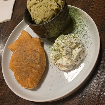Rakkii Ramen - Taiyaki red bean stuffed fish and a side of green tea ice cream. Omg this is a must try. - Ramen Near Me - Bethlehem, Pennsylvania Rakkii Ramen - Taiyaki red bean stuffed fish and a side of green tea ice cream. Omg this is a must try. - Ramen Near Me - Bethlehem, Pennsylvania
