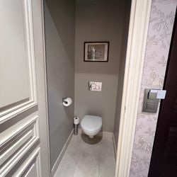 Hôtel du Danube Saint Germain - Toilet. Keep in mind it is very tiny. Picture looks bigger than it is.