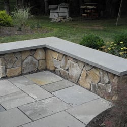 Outdoor Living Spaces - Natural Stone Seating Wall