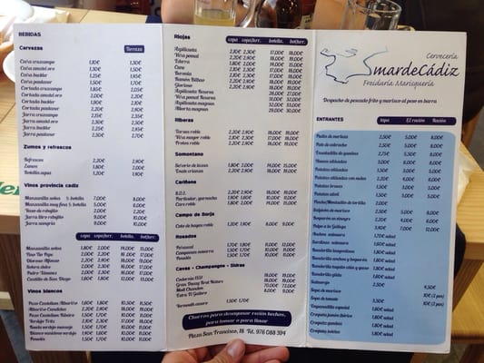 Menu photo 2 Mar de Cádiz Zaragoza, Z