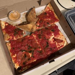 Grandma Pizza with Pepperoni, Philly Cheesesteak egg rolls