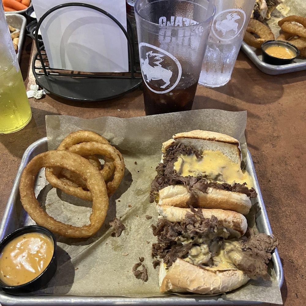 The cheesesteak sandwich was very plain without the green onions and the other 2 cheeses it was supposed to come with