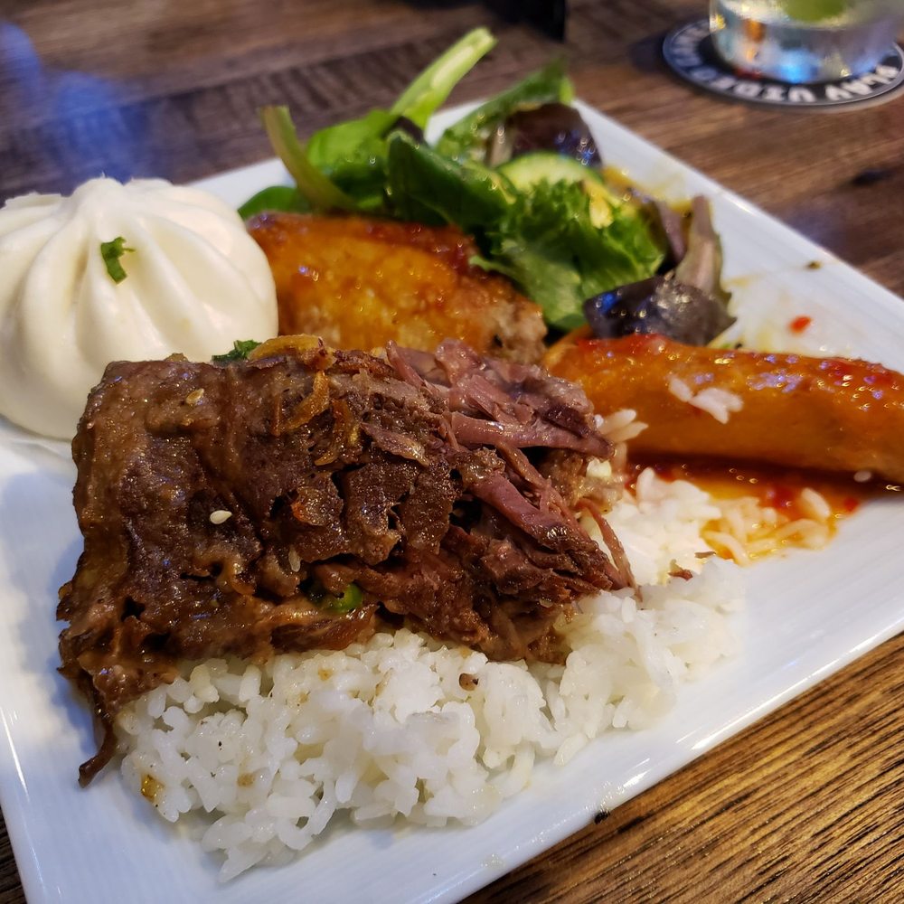 Loft 94 - From the new menu! Bbq pork bao, sticky wings, house salad, lumpia, and short rib on rice! - Tapas/Small Plates Near Me - Jamul, California Loft 94 - From the new menu! Bbq pork bao, sticky wings, house salad, lumpia, and short rib on rice! - Tapas/Small Plates Near Me - Jamul, California