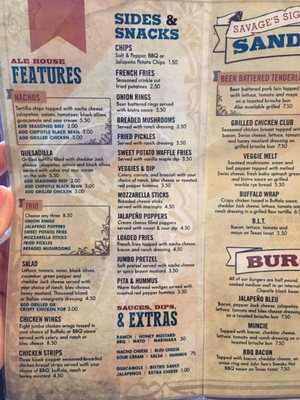 Menu photo 8 Savage's Ale House Muncie, IN