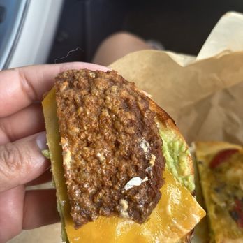 Einstein Bros. Bagels - The first Chorizo Sunrise Egg Sandwich they made. Took a bite right into the hard area of the patty. Tough and dry. - Bagels Near Me - Frisco, Texas Einstein Bros. Bagels - The first Chorizo Sunrise Egg Sandwich they made. Took a bite right into the hard area of the patty. Tough and dry. - Bagels Near Me - Frisco, Texas