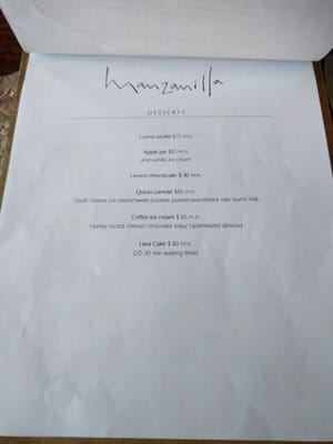 Menu photo 6 Manzanilla Ensenada, BCN Menu photo 6 Manzanilla Ensenada, BCN