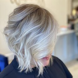 Whimsy Salon - Textured blonde bob