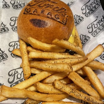 Ford's Garage Plano - Kids cheeseburger with "Fords seasoned fries" - Burgers Near Me - Plano, Texas Ford's Garage Plano - Kids cheeseburger with "Fords seasoned fries" - Burgers Near Me - Plano, Texas