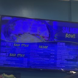 Cocktails and bowls menu