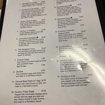Harriette's Restaurant - Menu breakfast - Breakfast & Brunch Near Me - Key Largo, Florida