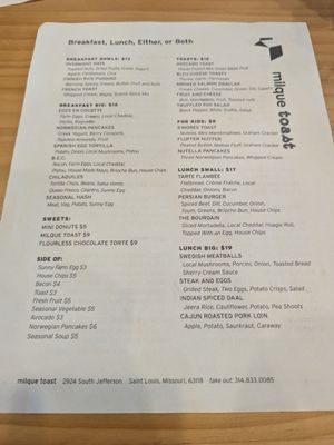 Menu photo 1 Milque Toast St. Louis, MO Menu photo 1 Milque Toast St. Louis, MO