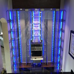 All Discount Glass & Mirror Shower Doors Windows & More - 1/2" Frameless Glass I measured ordered and installed for a Wine cellar