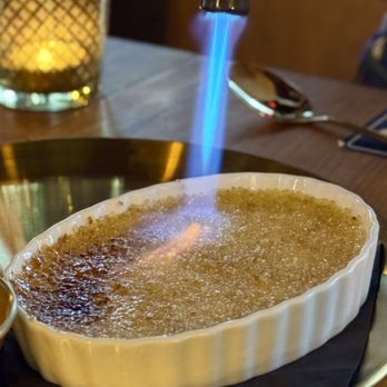 Frenchy's Hideout - Flambée Crème brulée -tableside - French Near Me - San Diego, California Frenchy's Hideout - Flambée Crème brulée -tableside - French Near Me - San Diego, California