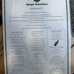 Ayinger Bräustüberl - Menu page 1