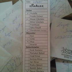 Sakızz Waffle House - Waffle menüsü