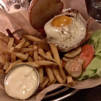 Merchant - Classic Burger - Runny egg and cooked medium rare - Cocktail Bars Near Me - Madison, Wisconsin Merchant - Classic Burger - Runny egg and cooked medium rare - Cocktail Bars Near Me - Madison, Wisconsin