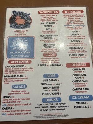 Menu photo 5 Doug's Steak and BBQ Monticello, UT Menu photo 5 Doug's Steak and BBQ Monticello, UT