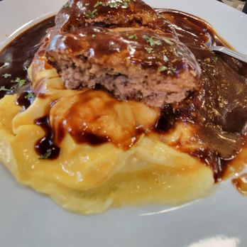 Red Rock - OMU-RICE HAMBURG STEAK with demi-glace sauce / Demi-glace was lacking in depth, hamburg steak was slightly underseasoned. - Japanese Near Me - Arcadia, California