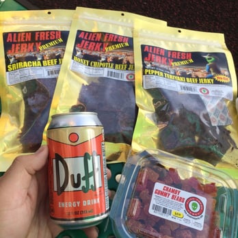 Alien Fresh Jerky - The nugget like ones are the best the flat dried ones are just that flat and dried. LOL! - Meat Shops Near Me - Baker, California Alien Fresh Jerky - The nugget like ones are the best the flat dried ones are just that flat and dried. LOL! - Meat Shops Near Me - Baker, California
