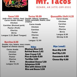 Mr. Taco - Menu part 2
