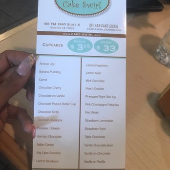 Cake Swirl - Menu - Cupcakes Near Me - Houston, Texas