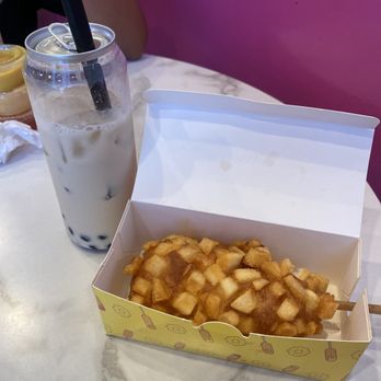 Domo Desserts - Number 6 Corn Dog and Brown Sugar Boba Milk Tea - Donuts Near Me - Temecula, California Domo Desserts - Number 6 Corn Dog and Brown Sugar Boba Milk Tea - Donuts Near Me - Temecula, California