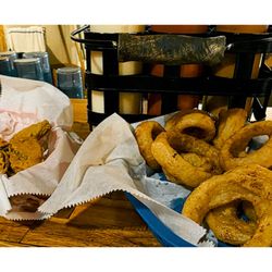 The Oxen Yoke Inn - Fried pickles and onion rings