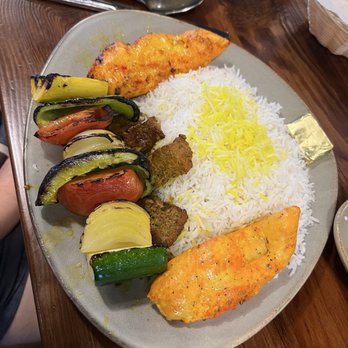Arash Persian Grill - Lamb Shish Kabob Combo with Chicken tenders - Persian/Iranian Near Me - Richardson, Texas