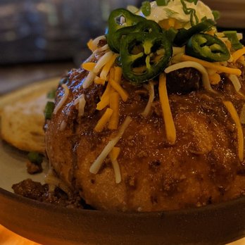 Biergarden Encinitas - Cardiff crack chili in sourdough bread bowl - New American Near Me - Encinitas, California