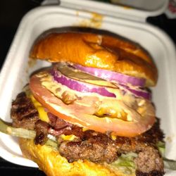 Sheikhs N Burgers - Shiek burger with lettuce and tomato