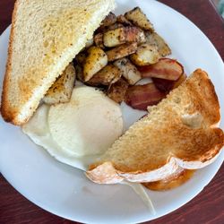 Kids breakfast plate with toast