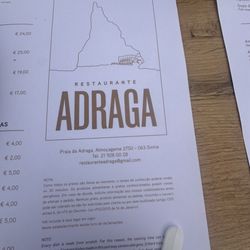 Restaurante da Adraga - Menu