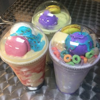 Boba Cafe - Lava flow, avocado and taro smoothie topped w/ ice cream, and varies of other toppings - Bubble Tea Near Me - Ewa Beach, Hawaii
