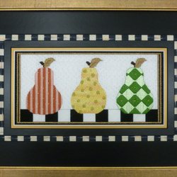 Framed Image - Needlepoint Pears with MacKenzie-Childs mat inlay