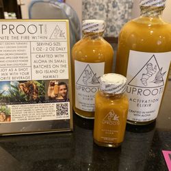 Dana Michaels, ND - UPROOT Immune Activation Elixir! Shoot straight or dilute w/ flat water or seltzer. Turmeric, Ginger, AppleCiderVinegar, LotusRoot, Cinnamo